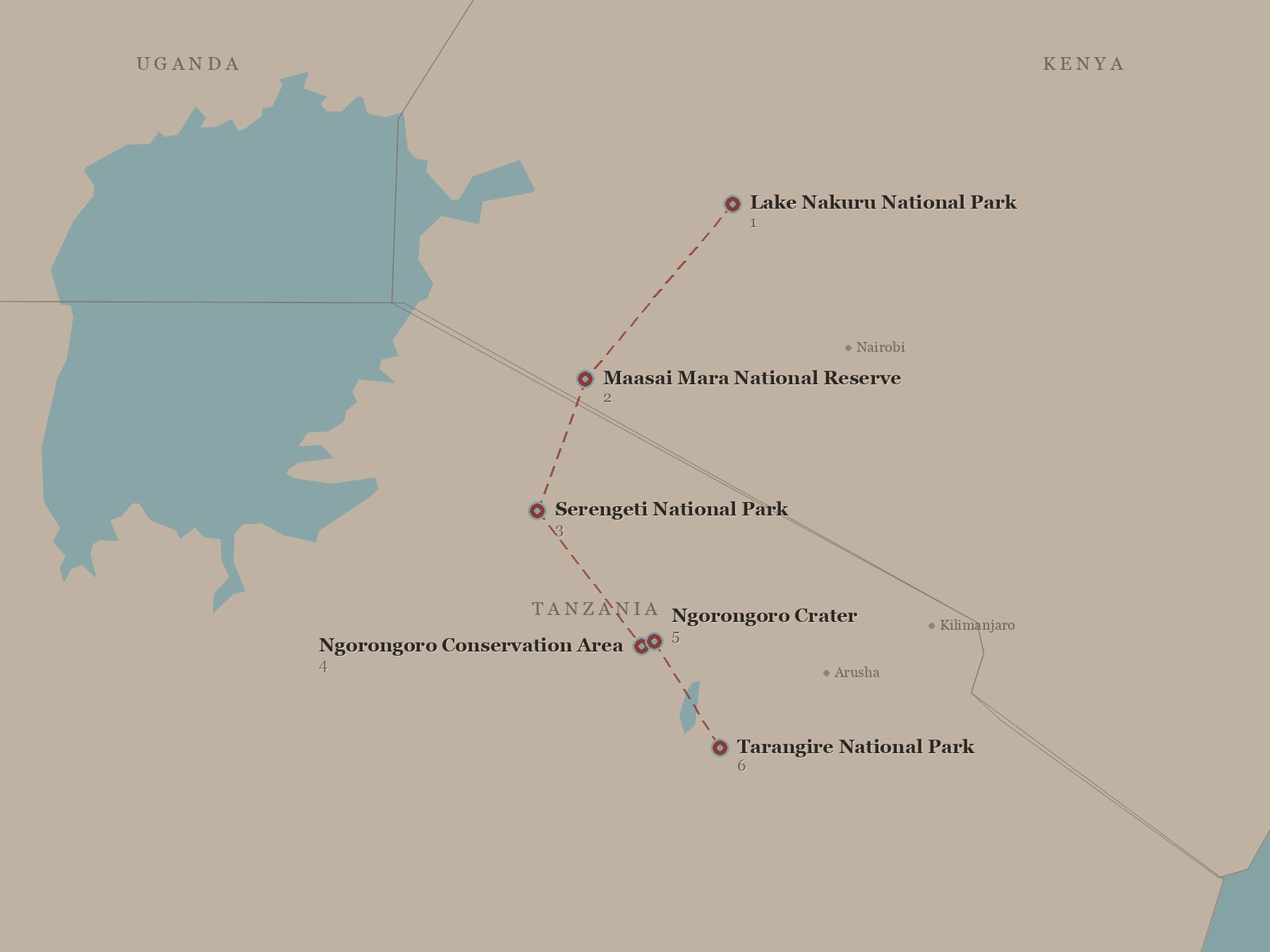 Original Spirit of Kenya route map: From Kenya to Tanzania with Love