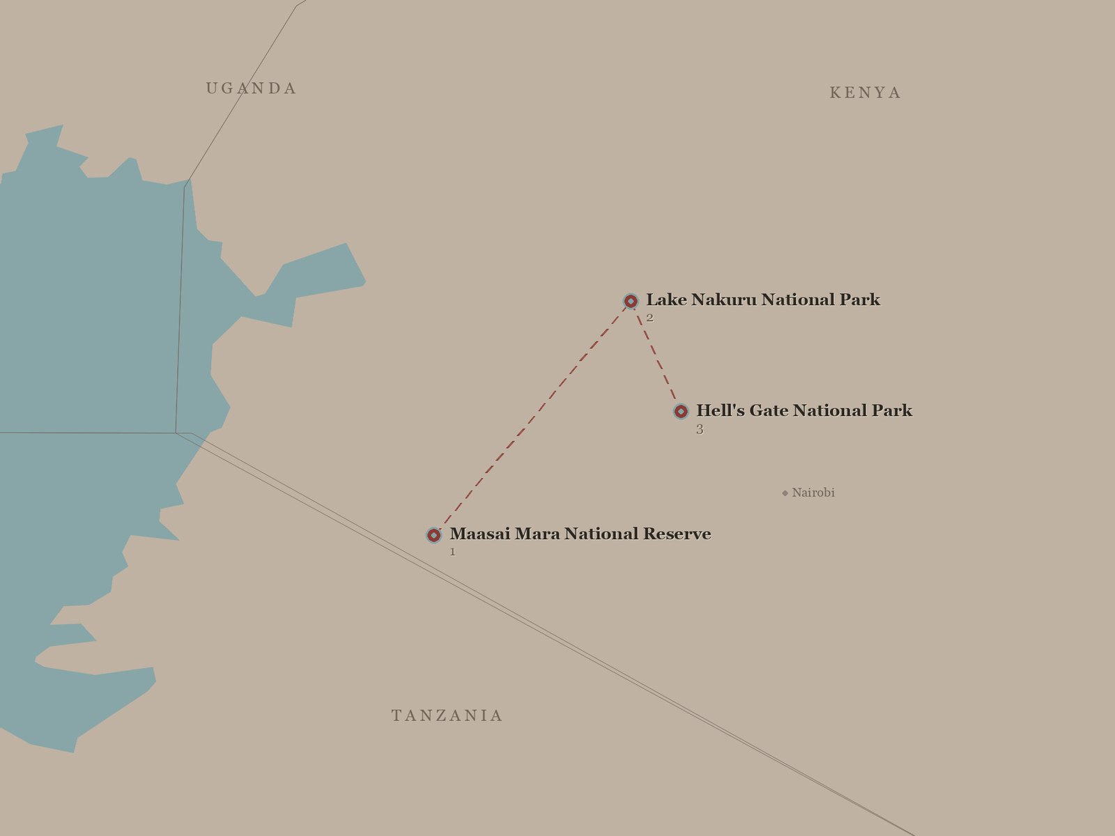 Original Spirit of Kenya route map: Awesome Kenya